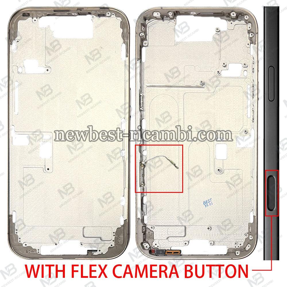 iPhone 16 Pro Middle Frame + Side Key + Flex Camera Button Black Titanium