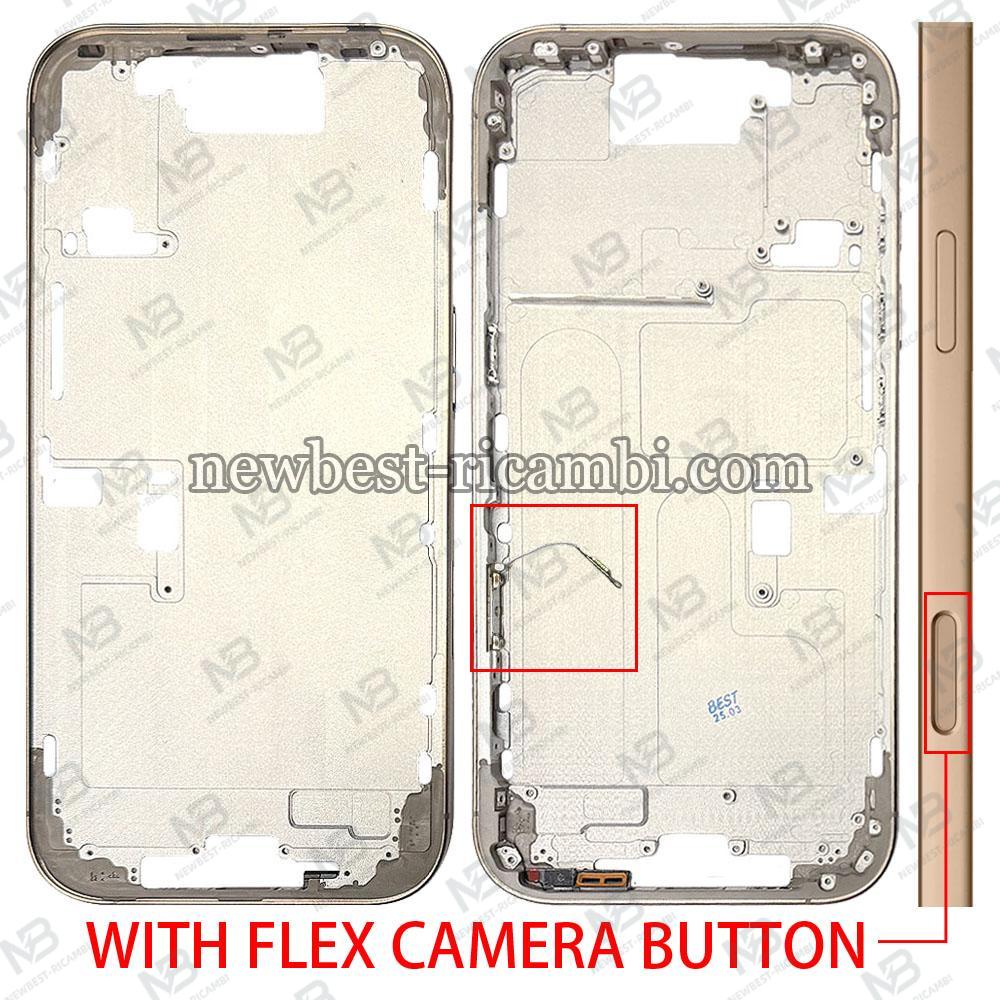 iPhone 16 Pro Middle Frame + Side Key + Flex Camera Button Desert Titanium