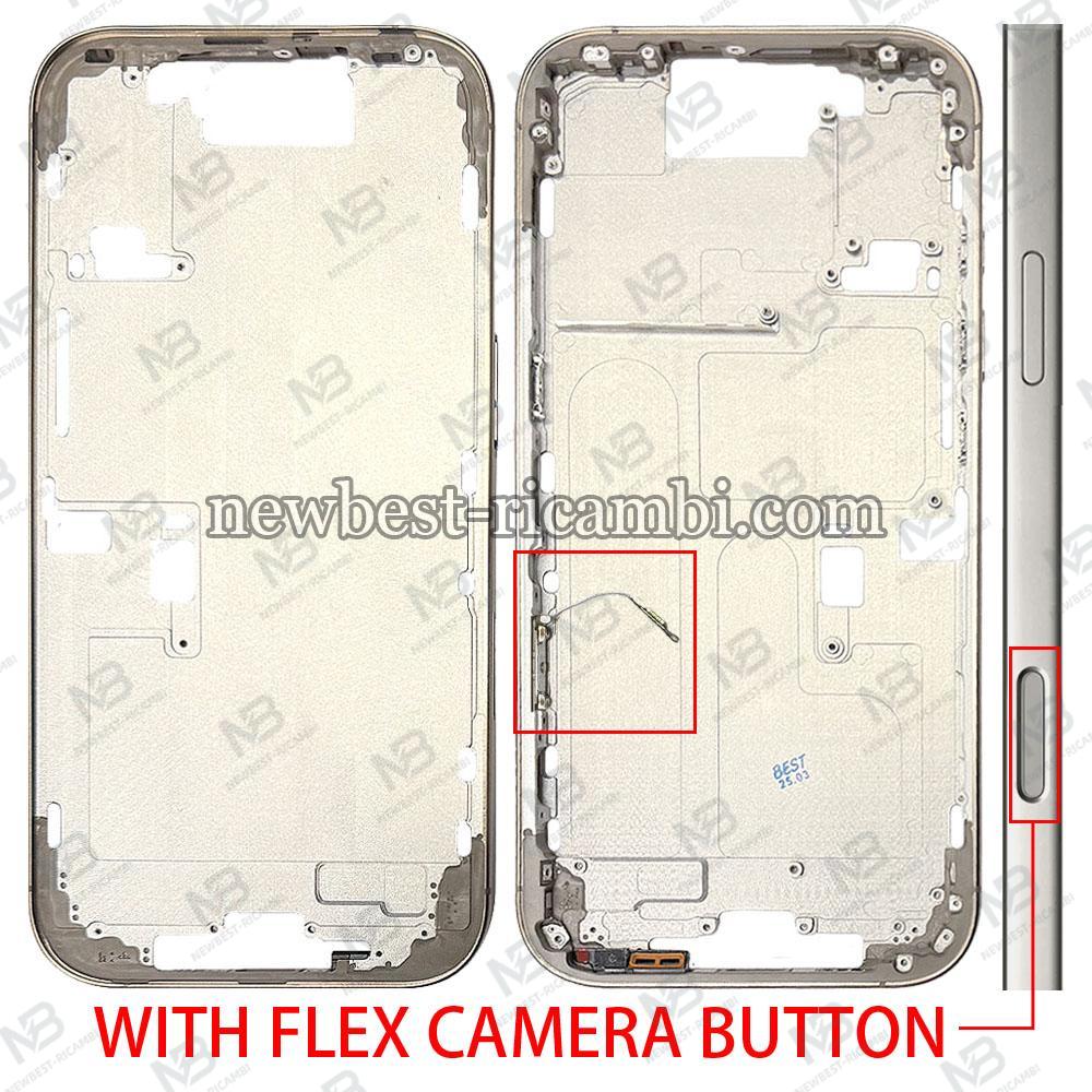 iPhone 16 Pro Middle Frame + Side Key + Flex Camera Button Natural Titanium