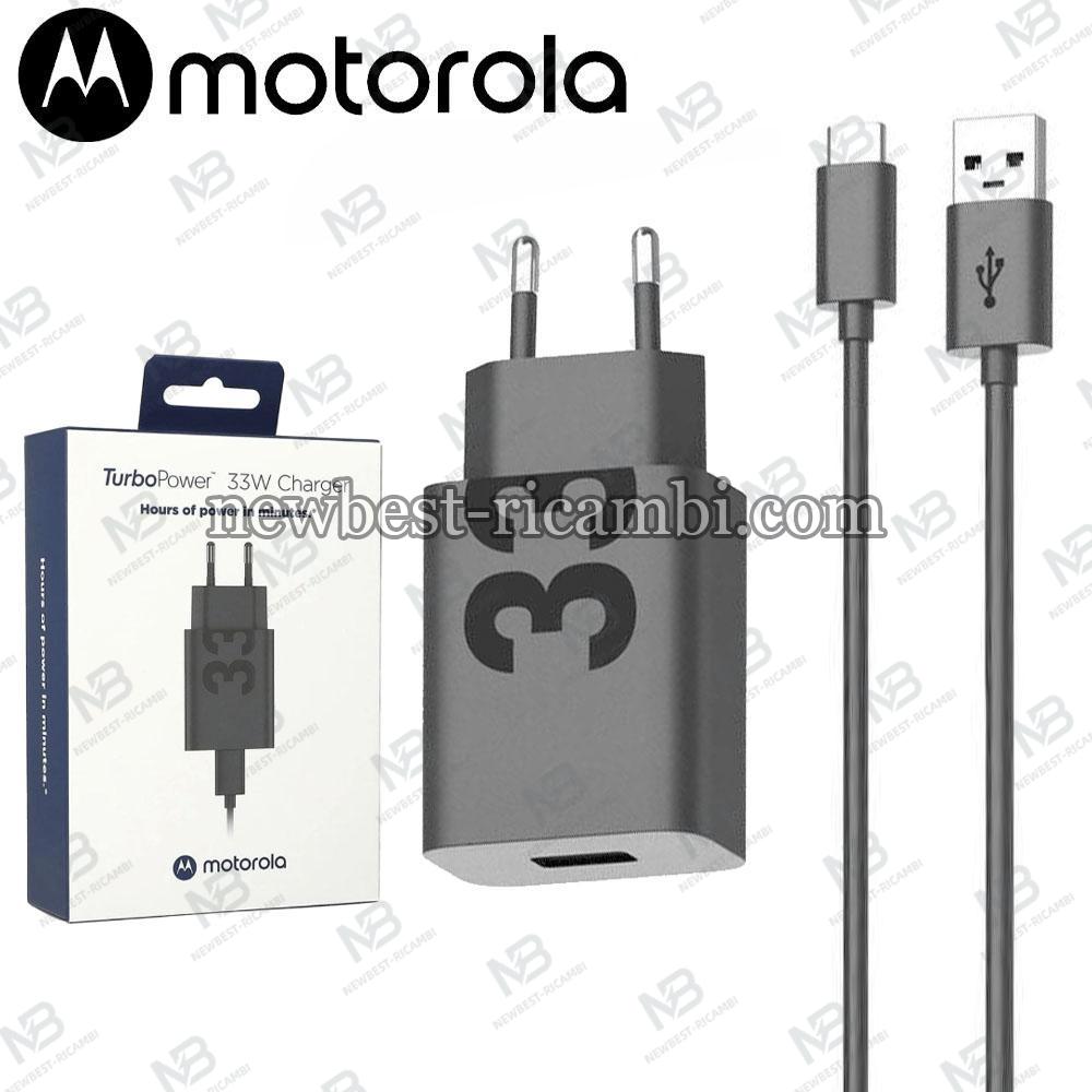 Wall Charger Motorola 33W 3A 1 x USB-A with USB-C Cable Black PG38C06448 in Blister