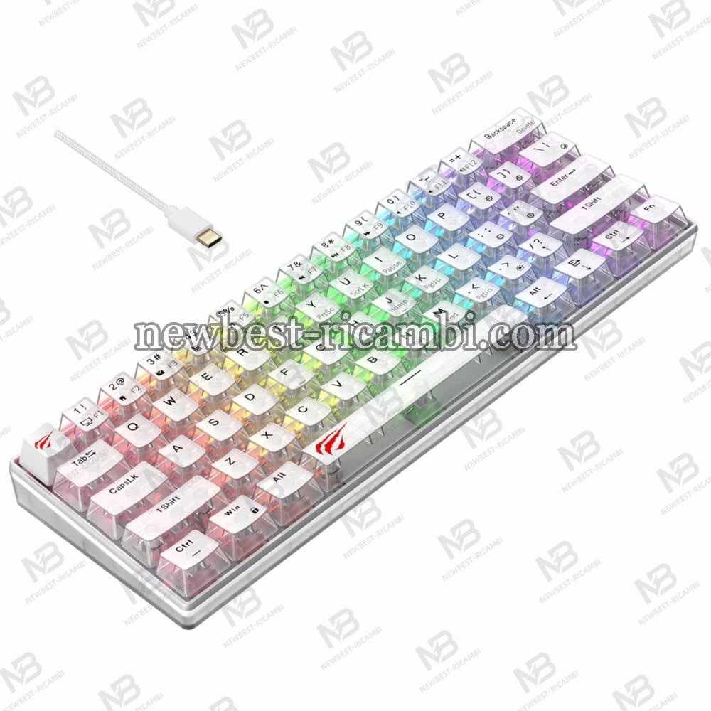Wired Gaming Keyboard HAVIT KB903L RGB 1.8m Transparent White in Blister