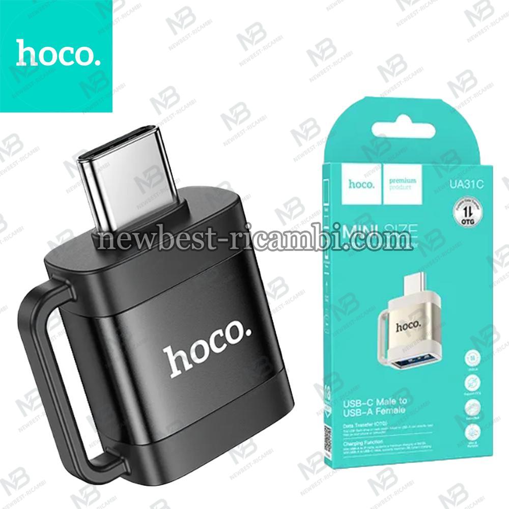 Adapter OTG USB C to USB A Hoco 3A UA31C Black In Blister
