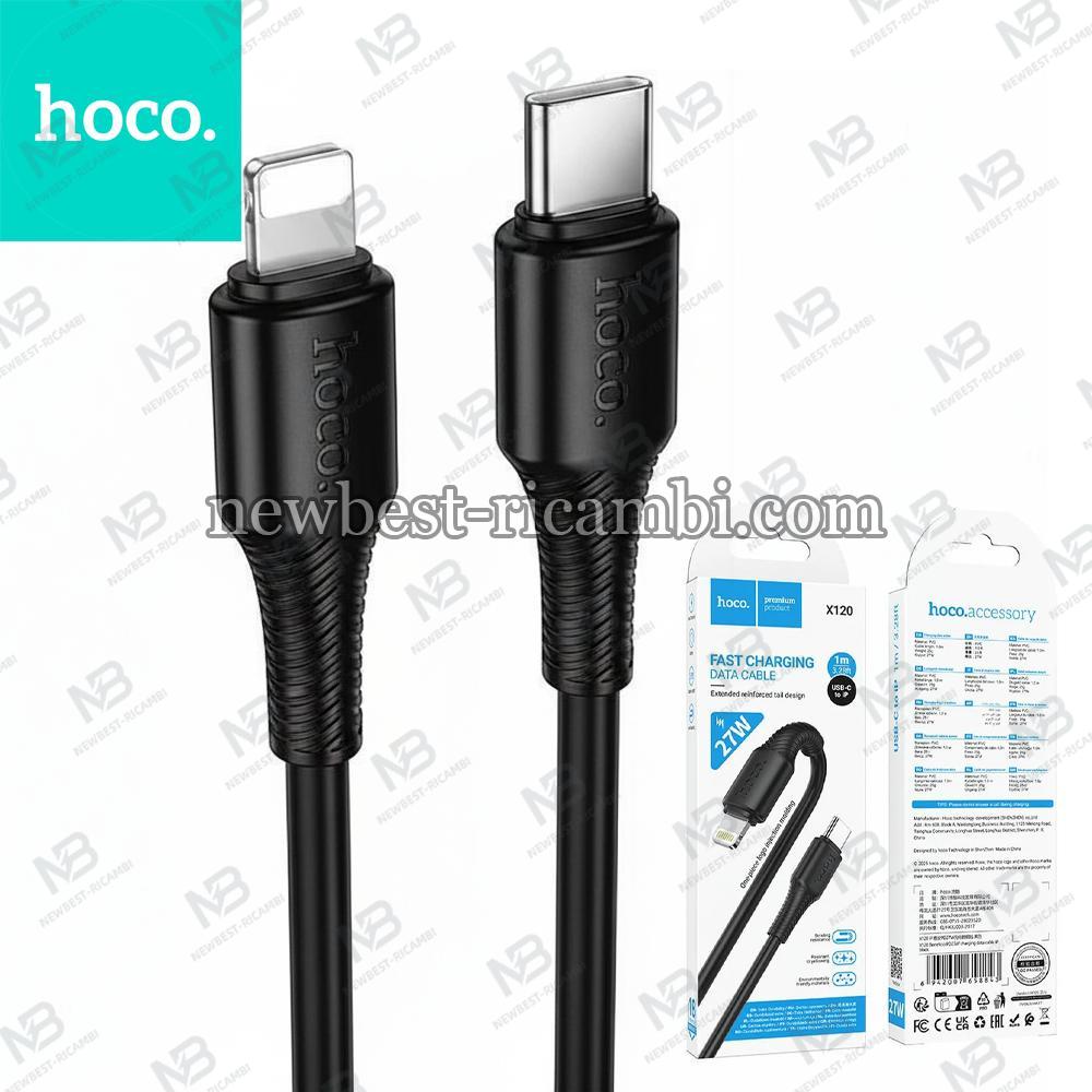 Cable USB C to Lightning Hoco PD 27W 1M X120 Black In Blister