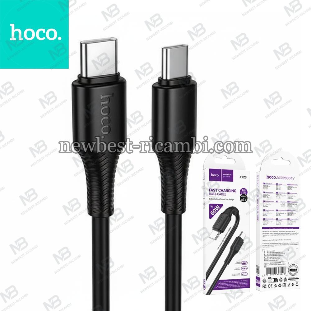 Cable USB C to USB C Hoco 3A 60W 1M X120 Black In Blister