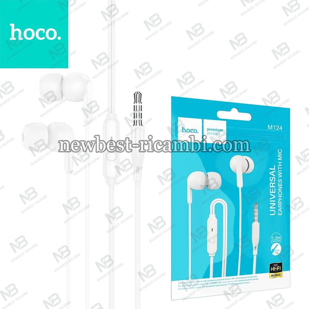 Wire Earphones Jack 3.5 mm Hoco M124 White In Blister