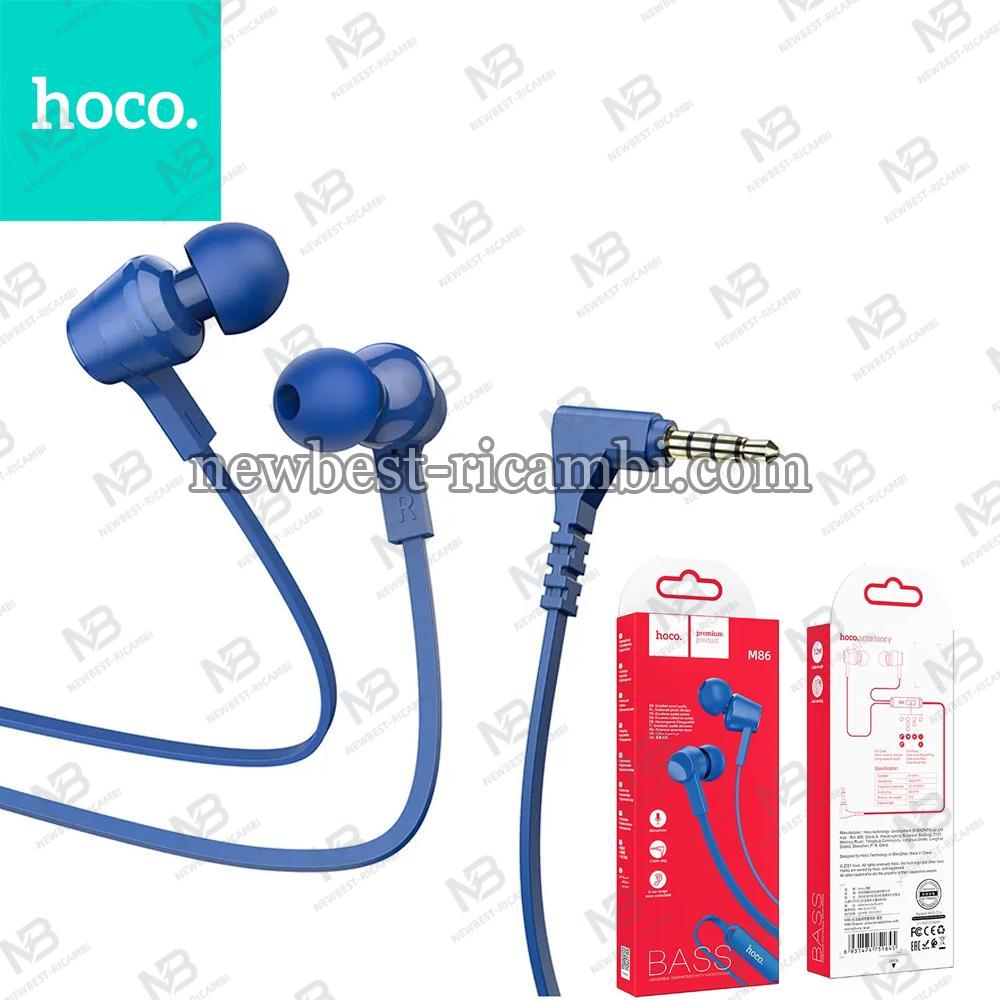 Wire Earphones Jack 3.5 mm Hoco M86 Blue In Blister