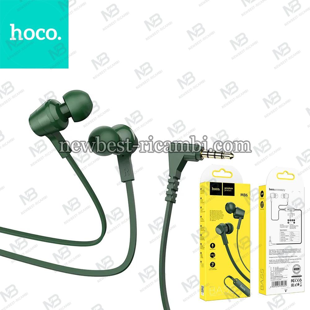 Wire Earphones Jack 3.5 mm Hoco M86 Army Green In Blister