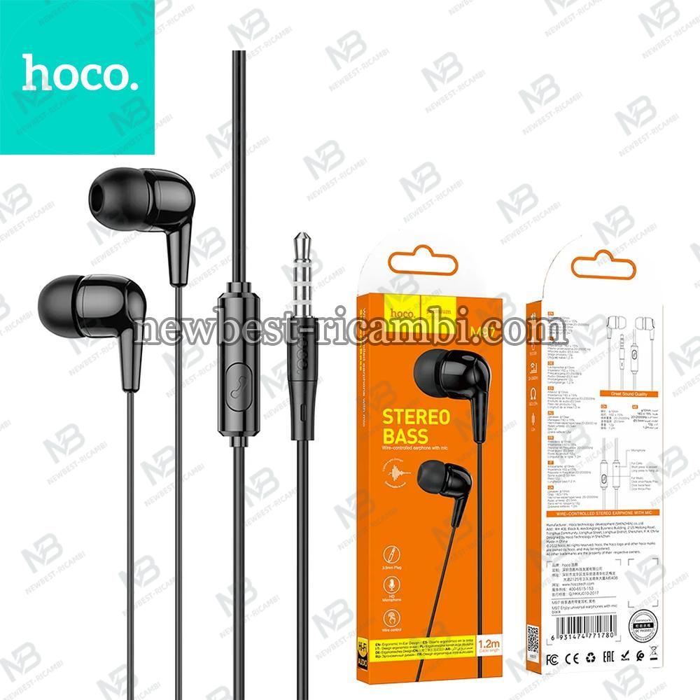 Wire Earphones Jack 3.5 mm Hoco M97 Black In Blister