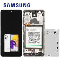Samsung Galaxy A72 4G / 5G  A725 / A726 Touch + Lcd + Frame + Battery White Service Pack