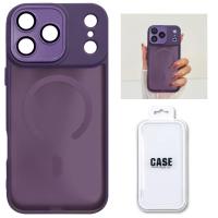 TPU Cover with Magnetic Case and Back Camera Protection for iPhone 17 Pro Purple In Blister