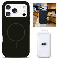 Silicon Cover with Magnetic Case for iPhone 17 Pro Black In Blister