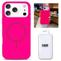 Silicon Cover with Magnetic Case for iPhone 17 Pro Fluo Fuchsia In Blister