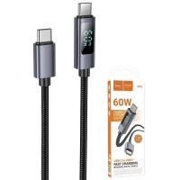 USB-C to USB-C Cable Hoco Display X112 60W 3A 1m Black in Blister