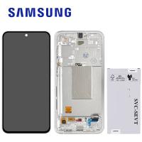 Samsung Galaxy S24 FE S721 Touch + Lcd + Frame Silver Assembled Service Pack