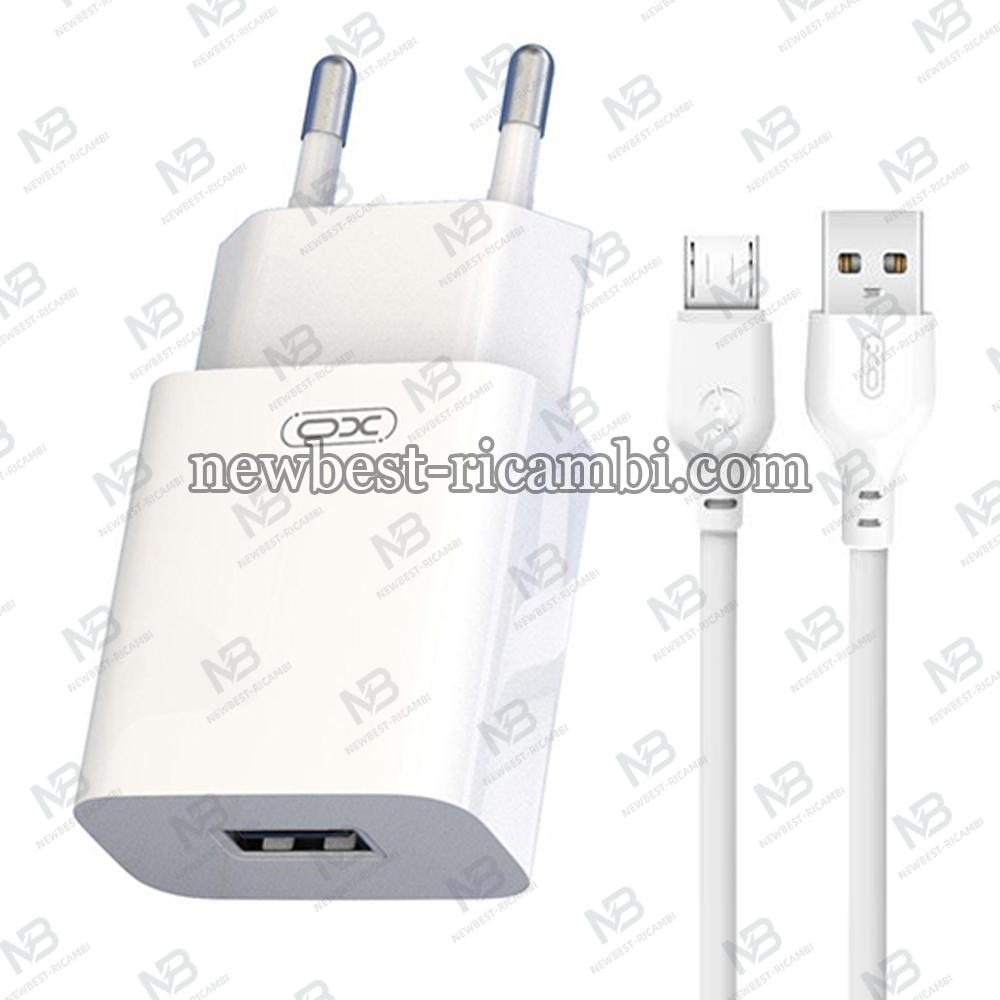 XO 220V 12W USB-A Cable A-Micro white - L99 In Blister