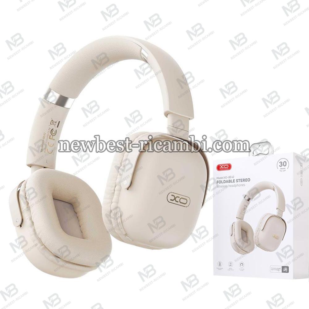 XO HF Bluetooth Overear Scarlet Metal Stand Beige - BE42 In Blister