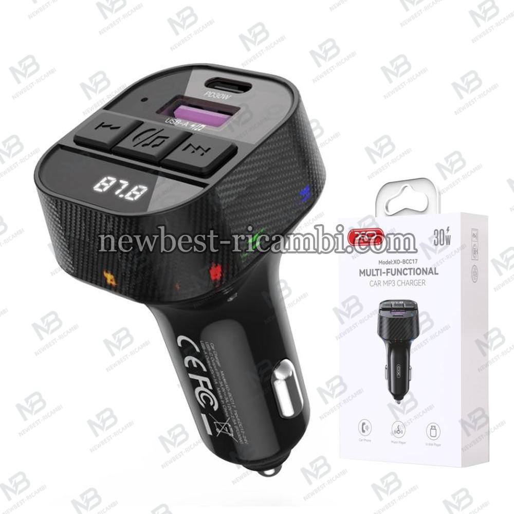 XO MP3 Wireless 30W USB-A + USB-C Black - BCC17 In Blister