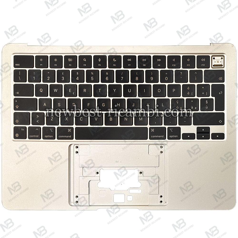Macbook Air 13" (2022) M2 A2681 EMC 4074 Keyboard + Frame Gold Grade A Italian Layout Original