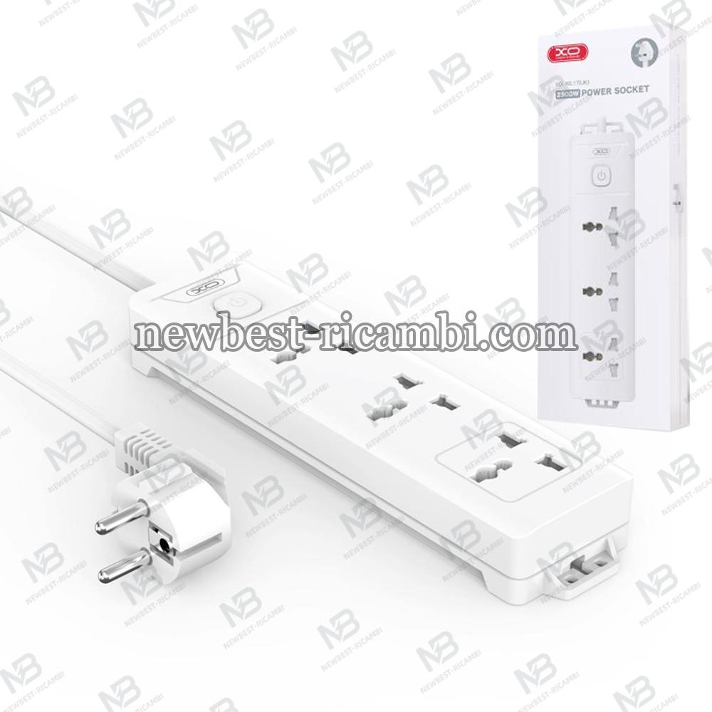 XO Power Strip 2500W 3xAC Sockets White - WL17 In Blister