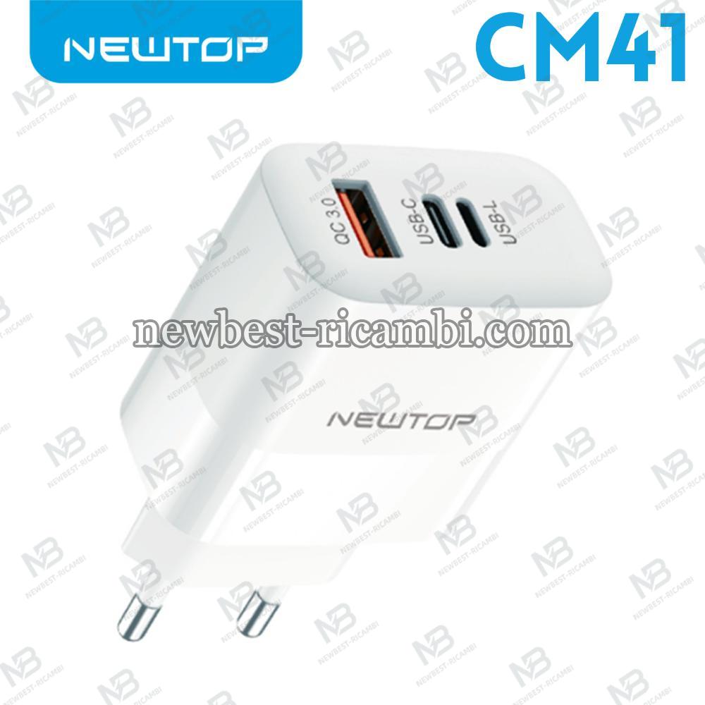 NEWTOP CM41 CARICATORE USB + TYPE-C + LIGHTNING
