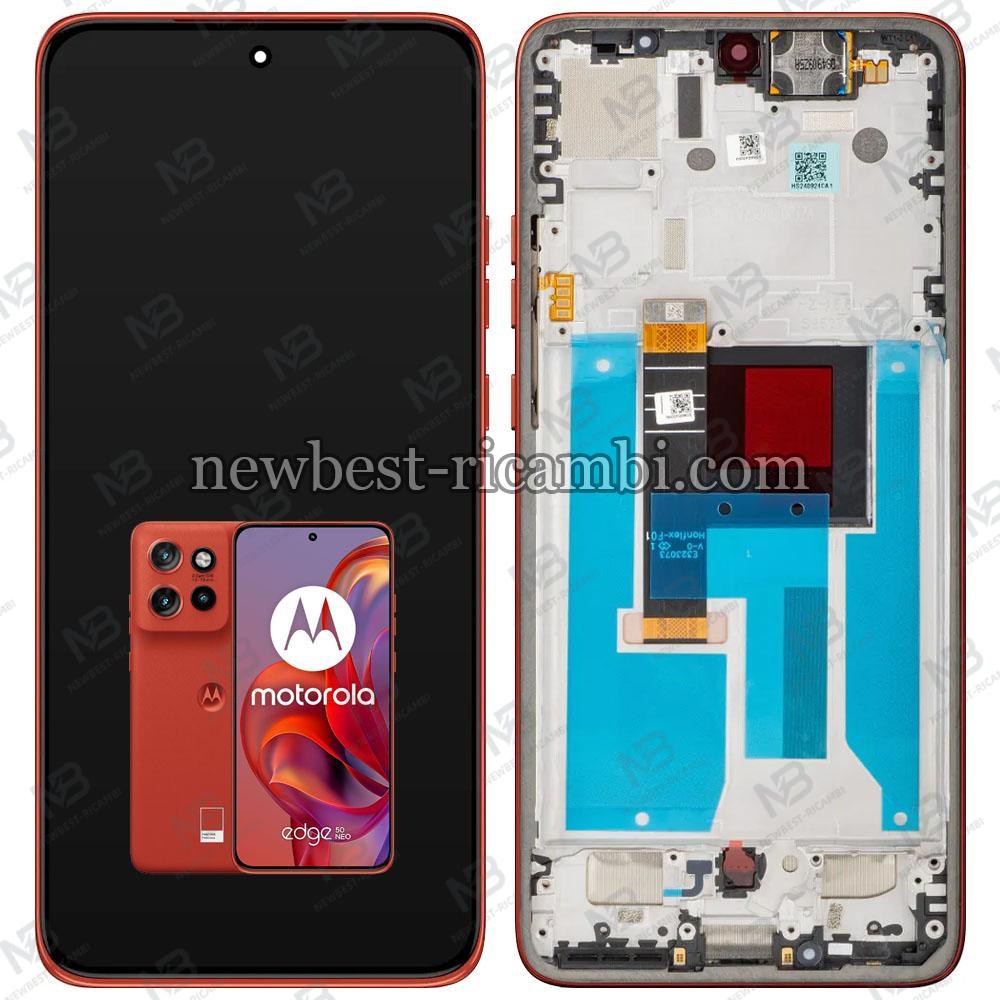 Motorola Edge 50 Neo 5G (XT2409) Touch + Lcd + Frame Red / Poinciana Original