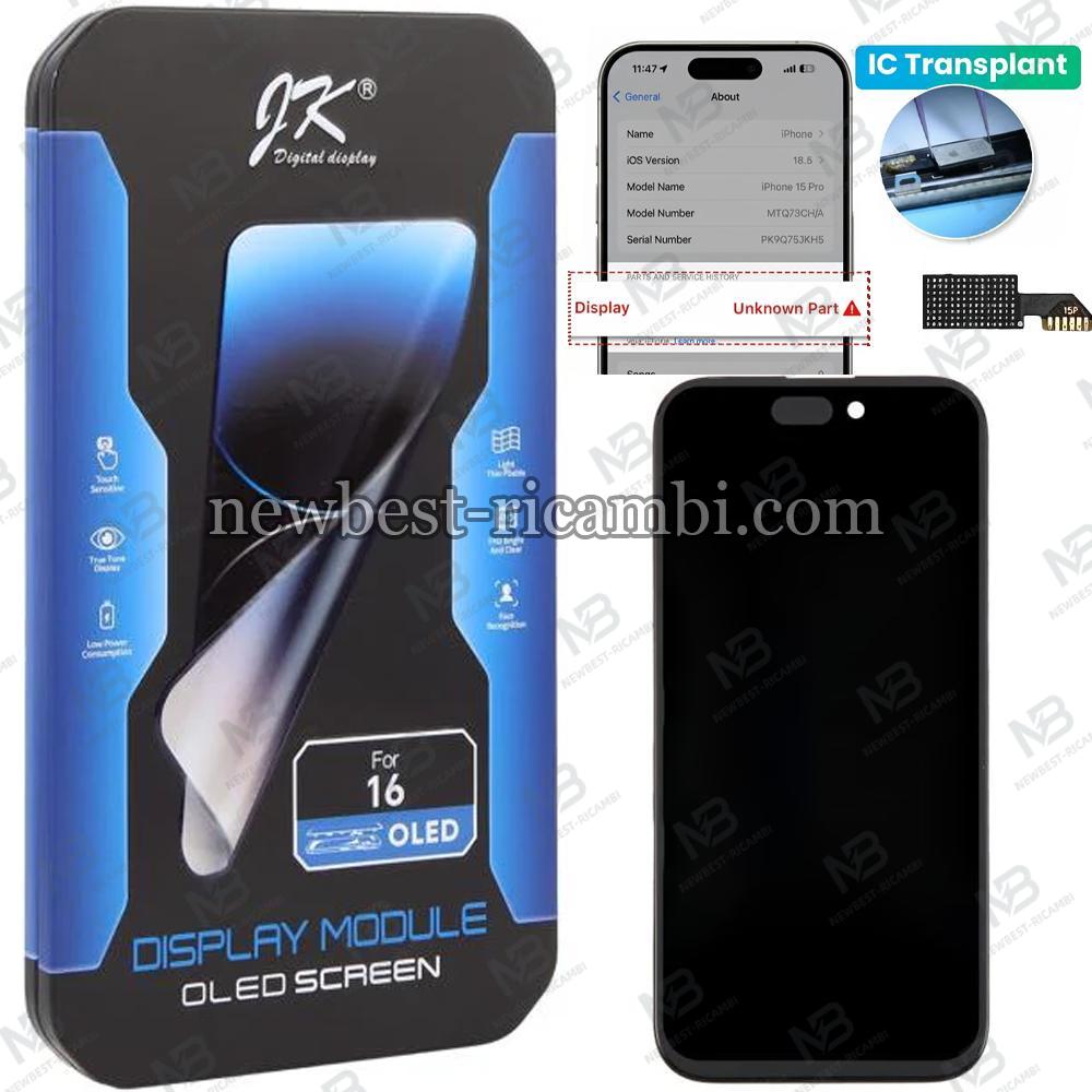iPhone 16 Touch + Lcd + Frame Black JK Hard Oled Removable IC