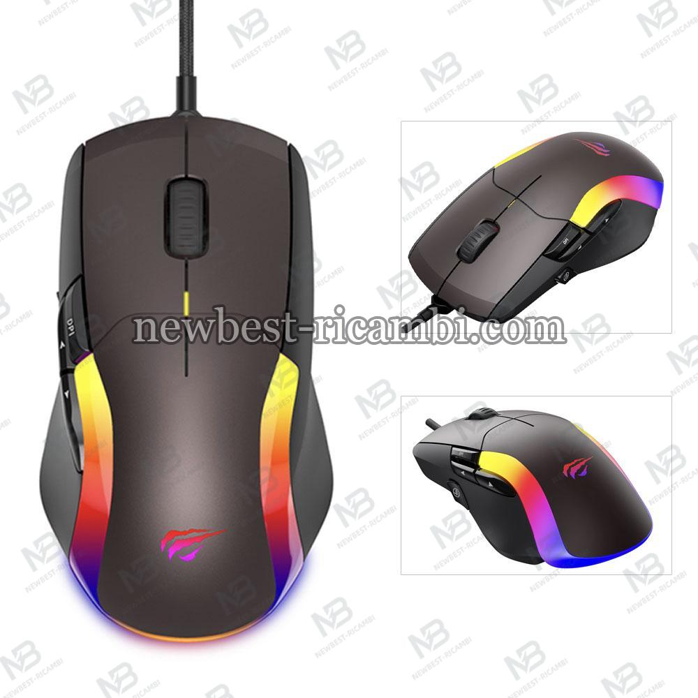 Wired Gaming Mouse HAVIT MS959S RGB 1200DPI - 8000DPI 1.6m Black Ocher in Blister