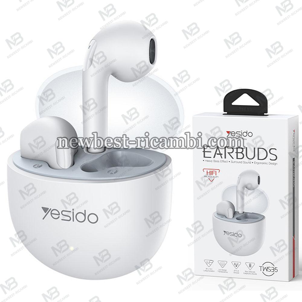 Yesido TWS35 White Wireless Earbuds In Blister