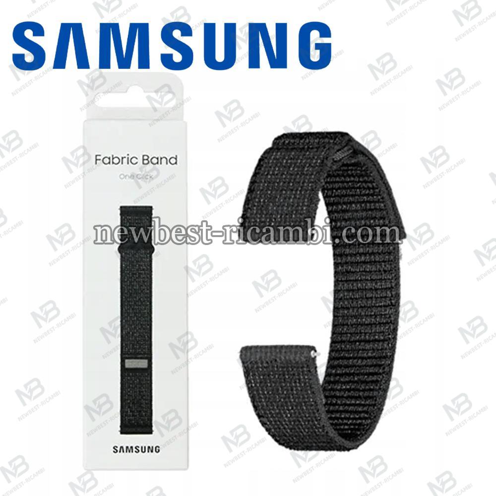 Samsung Galaxy Watch 4 / 5 / 6 One Click Fabric Band 20mm M/L Black - ET-SVR94LBEGEU In Blister