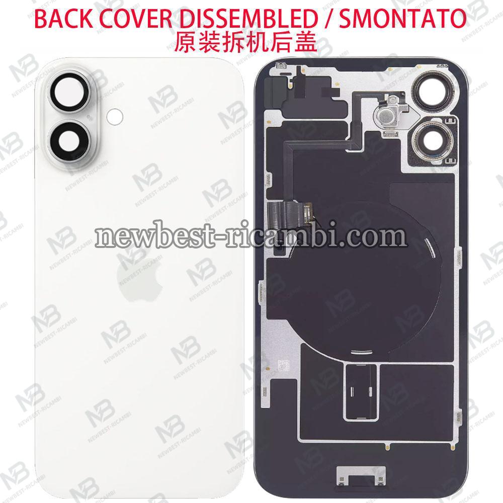 iPhone 16 Plus Back Cover + Wireless Charge + Flex Flashlight Silver / White Disassembled Grade A Original