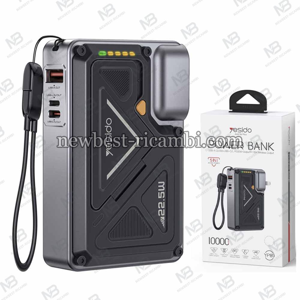 Powerbank Yesido YP89 10000mAh 22.5W PD + QI + FQI Grey in Blister