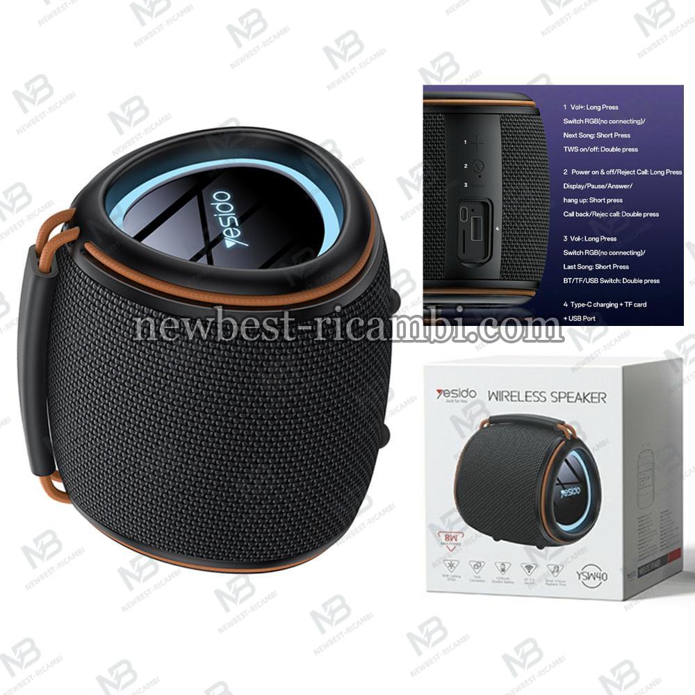 ​Bluetooth Speaker Yesido YSW40 8W RGB Black in Blister