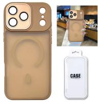 TPU Cover with Magnetic Case and Back Camera Protection for iPhone 17 Pro Max Brown In Blister