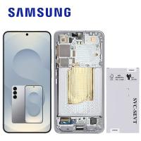 Samsung Galaxy S25 S931 Touch + Lcd + Frame Light Gray Assembled Service Pack