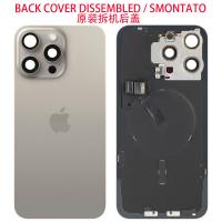 iPhone 15 Pro Max Back Cover Glass + Wireless Charge Natural Titanium Dissembled Grade A Original