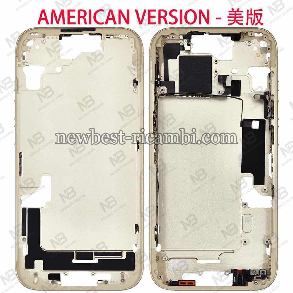 ​​iPhone 16 Middle Frame + Side Key + Full Flex Yellow USA Version Disassembled Grade A Original