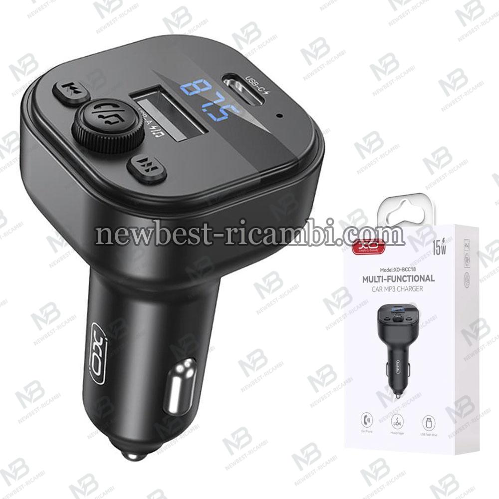 Bluetooth FM Transmitter and Car Charger XO DESIGN BCC18 1 x USB-A - 1 x USB-C Black in Blister