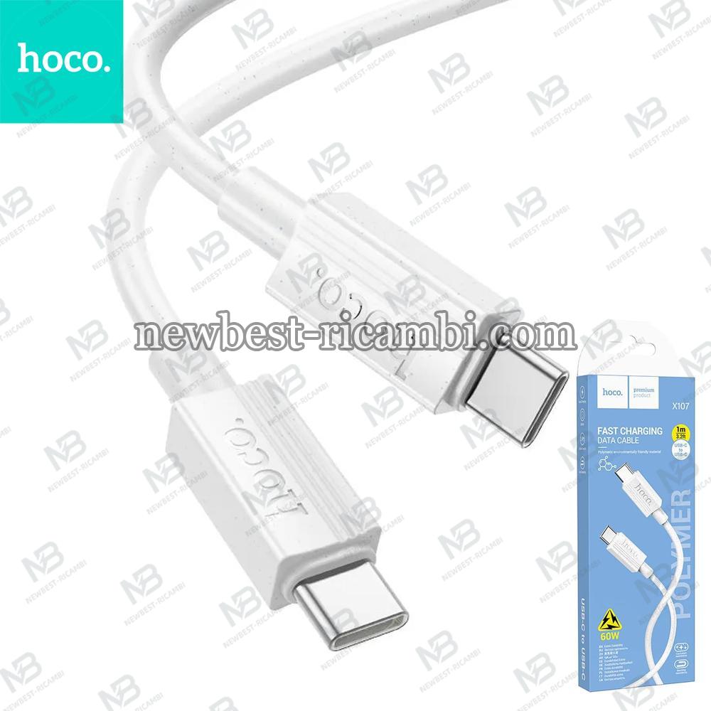 Cable USB C to USB C Hoco 3A 60W 1 m X107 White In Blister