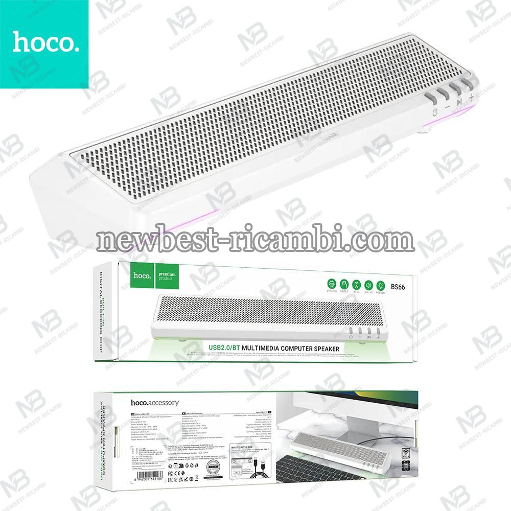 Wireless speaker 2 x 3W Hoco 2in1 BS66 white In Blister