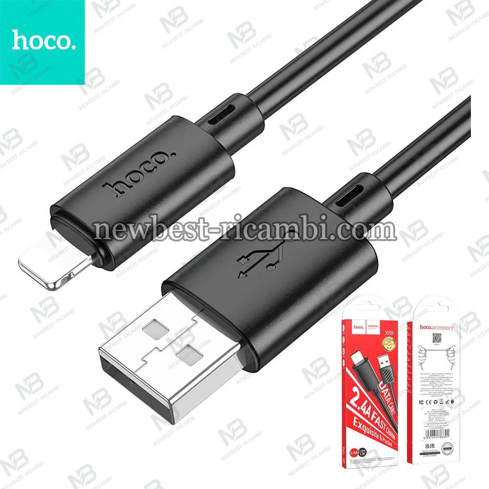 Cable USB A to Lightning Hoco 2,4A 1 m X88 black In Blister