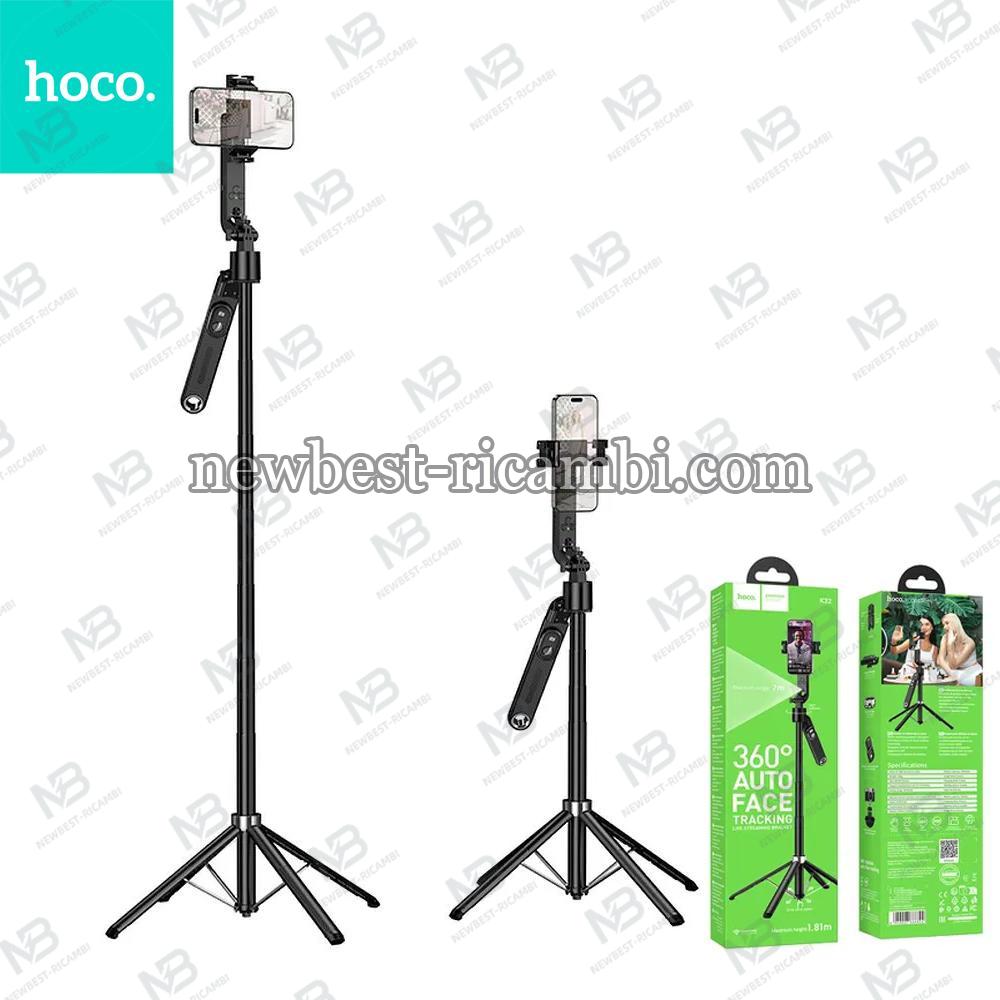 Selfie stick Hoco tripod with remote control 360 degree with auto face tracking K32 black In Blister