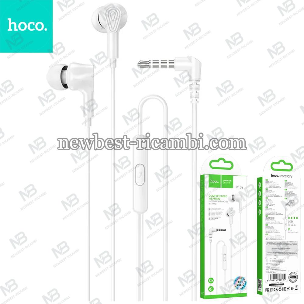 Wire earphones Jack 3,5 mm Hoco M102 white In Blister