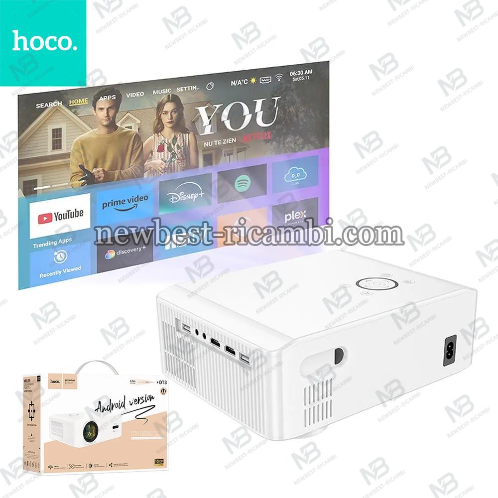 Projector Full HD Hoco with Android software Wi-Fi Bluetooth 1080P DT3 white In Blister