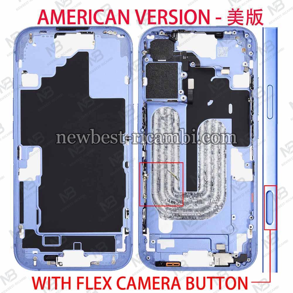 iPhone 16 Middle Frame + Side Key + Flex Blue USA Version Disassembled Grade A Original