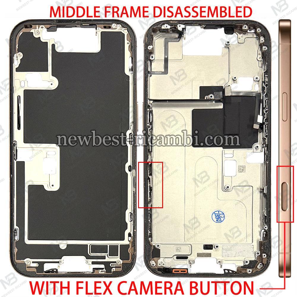 iPhone 16 Pro Middle Frame + Side Key Dissembled Desert Titanium Grade A Original
