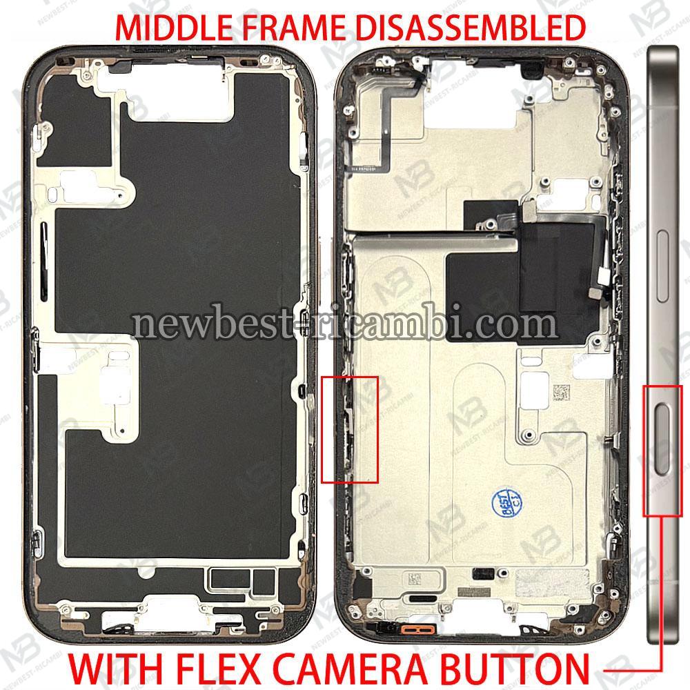 iPhone 16 Pro Middle Frame + Side Key Dissembled Natural Titanium Grade A Original