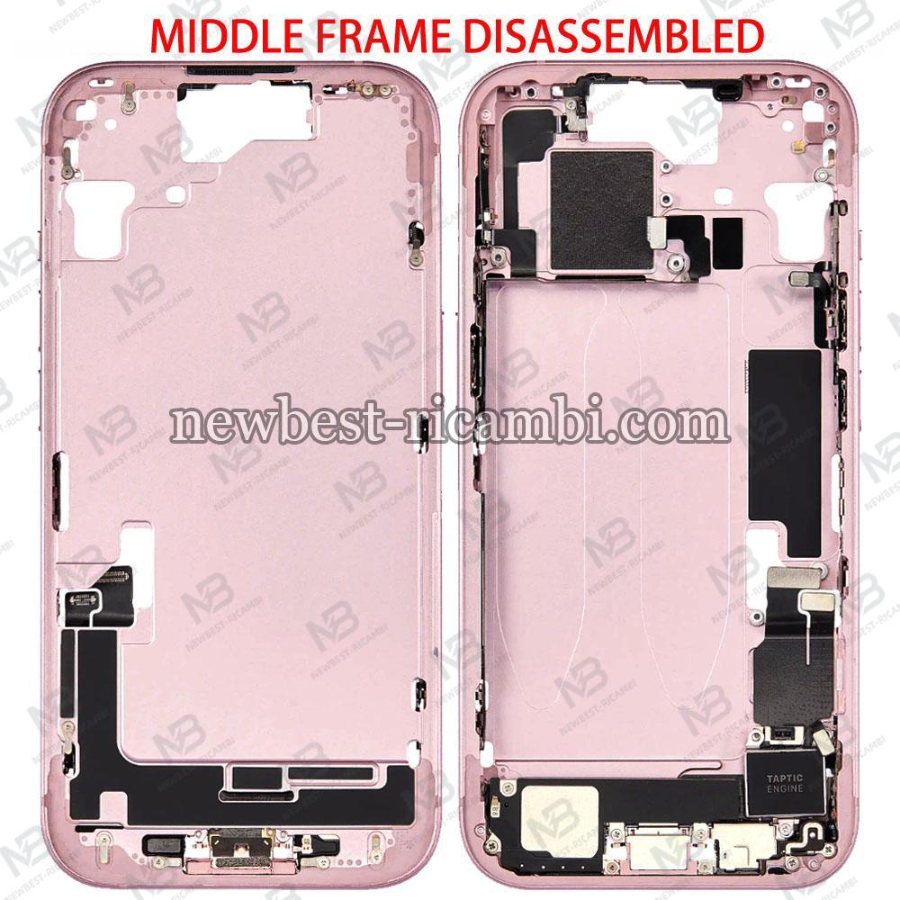 iPhone 15 Middle Frame + Side Key + Full Flex Dissembled Pink Grade A Original