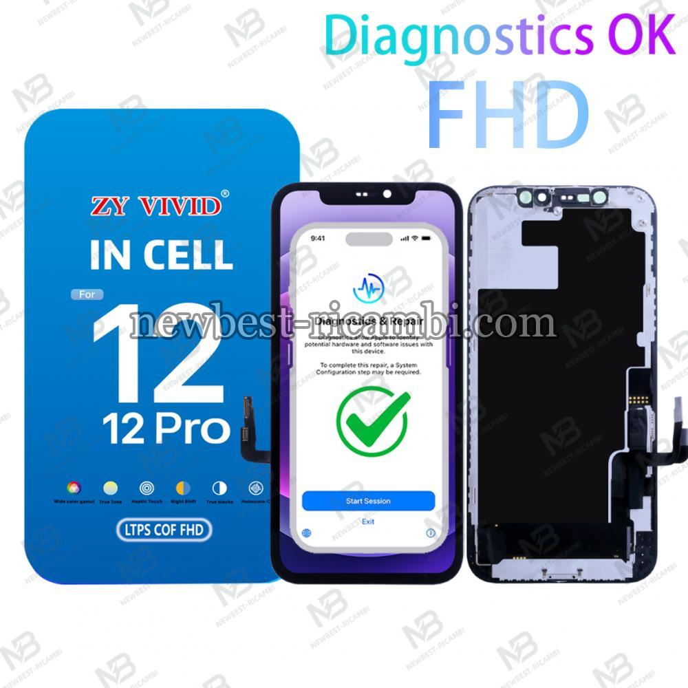 iPhone 12 / 12 Pro Touch+Lcd+Frame Black ZY Incell FHD COF Diagnosable
