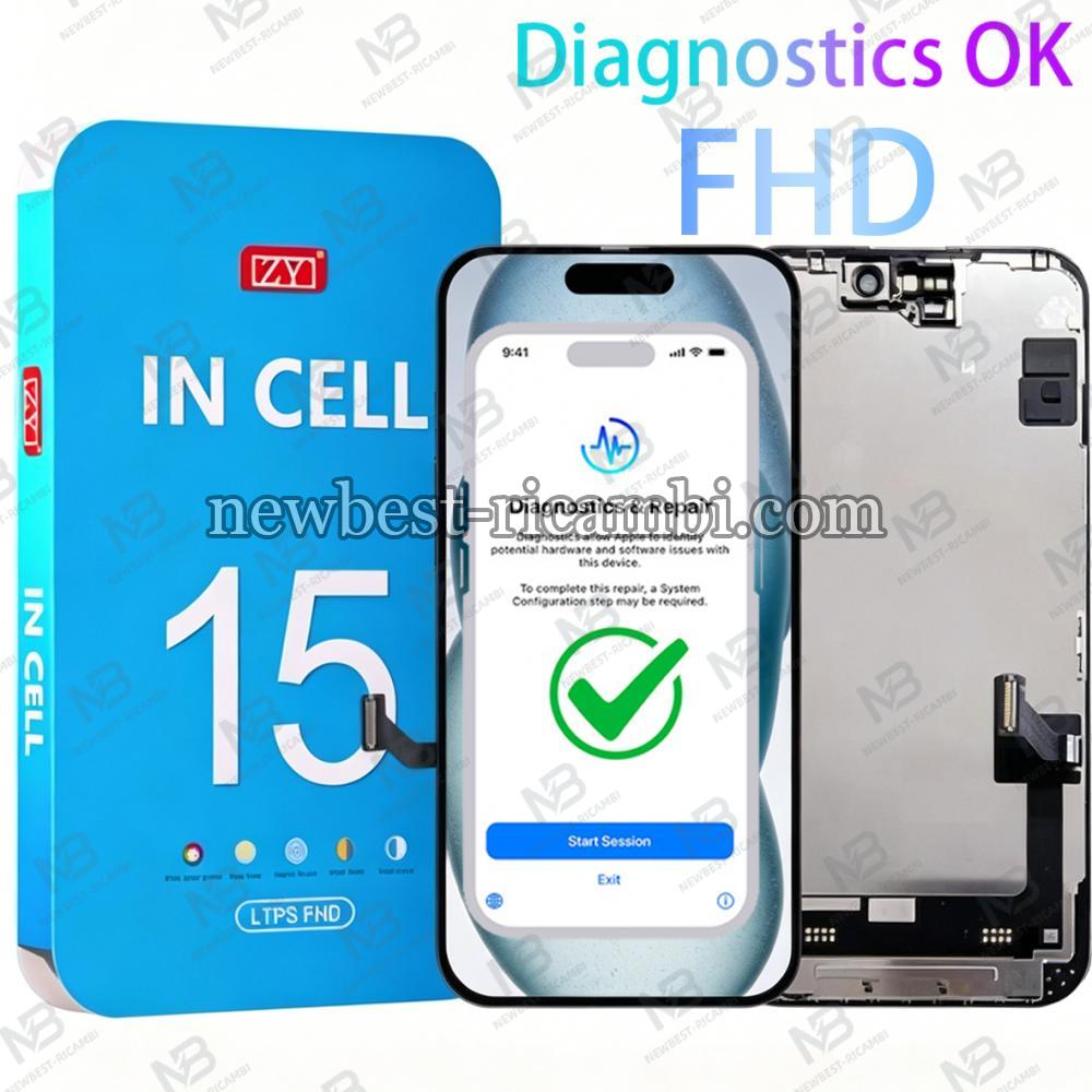iPhone 15 Touch+Lcd+Frame Black ZY Incell FHD COF Diagnosable