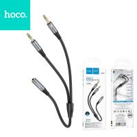 Cable AUX 2in1 Jack 3,5 mm (female) to 2 x Jack 3,5 mm (male) Hoco 0,25 m UPA21 metal Gray In Blister